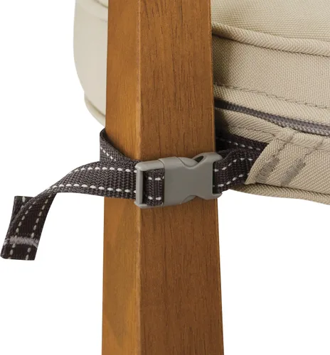 Vista 5 de Classic Accessories Montlake FadeSafe - Cojín para silla de exterior, resistente al agua, 15 pulgadas de diámetro x 2 pulgadas, color beige antiguo