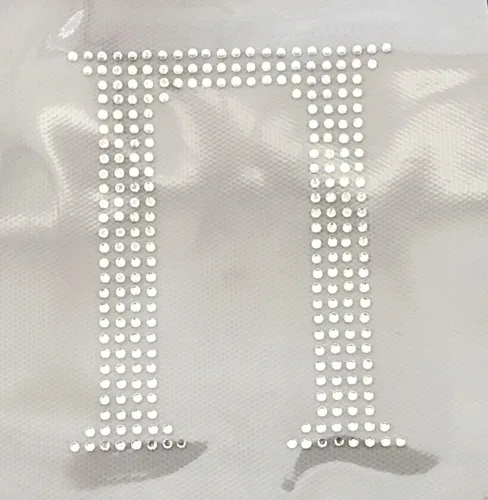 Vista 21 de Letras griegas, 4 pulgadas de alto, diamantes de imitación, transferencia termoadhesiva (alfa)