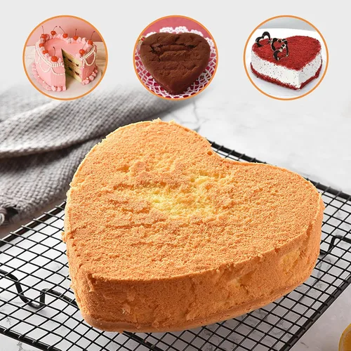 Vista 7 de Yomvzake Moldes de pastel de corazón de 5 pulgadas y 7 pulgadas, moldes antiadherentes en forma de corazón, juego de 2, moldes para tartas de queso