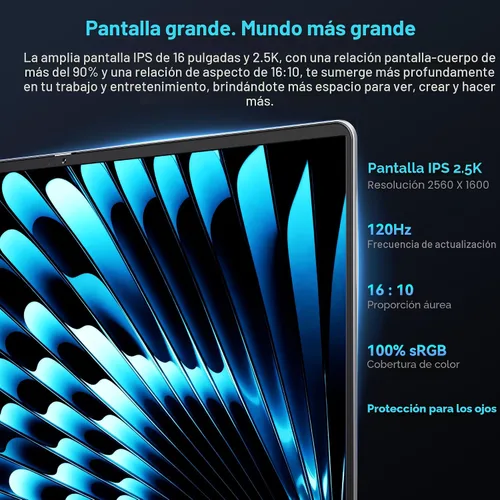 Vista 4 de GEEKOM GeekBook X16 Pro Laptop, 16" 2.5K IPS, 2.8 lb Ultra-Light Notebook