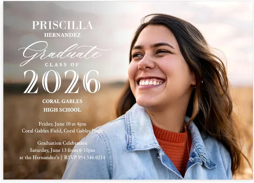Vista 14 de Let's Make Memories Anuncios de graduación personalizados para clase de 2026 o cualquier año, invitaciones de calidad premium, 5 x 7, tarjetas Año