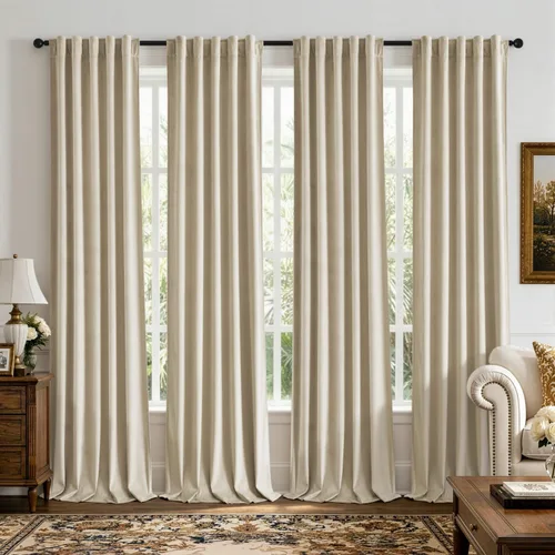 Vista 12 de MIULEE Navy Blue Velvet Curtains 4 Panels Set Back Tab 40 x 96 Inch Long Azul marino