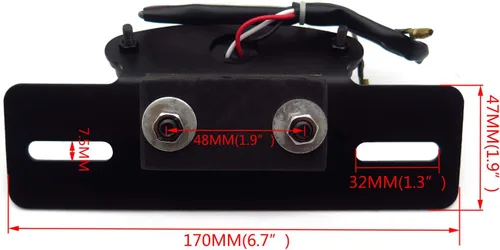 Vista 3 de HONGK - Placa eliminadora de guardabarros con luz trasera integrada LED negra transparente para motocicleta, compatible con Harley Yamaha, Suzuki