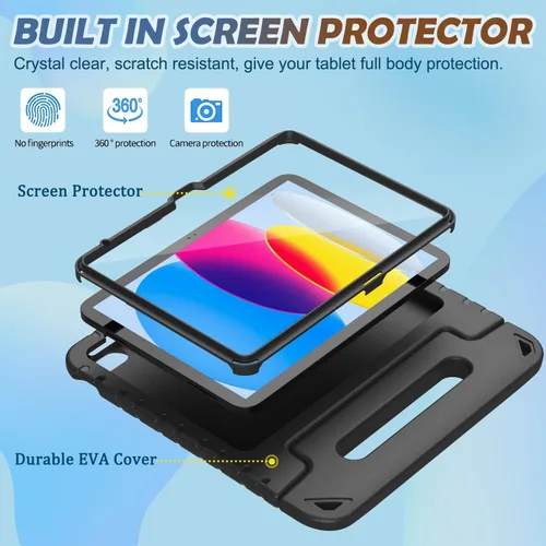 Vista 9 de LTROP Funda para Niños para iPad de 11ª Generación (A16) 2025/10ª Generación (10.9 pulgadas, 2022) con Protector de Pantalla, Funda con Mango