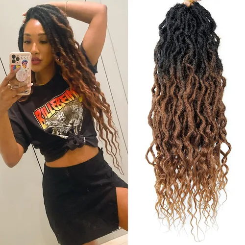 Vista 15 de Rizos de cabello sintético tejido en crochet de 16 pulgadas, 8 paquetes, Rizos de cabello tejido en crochet pre-enlazados con extremos rizados