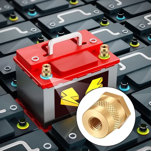 Vista 6 de Juego de 2 paquetes de conectores de terminales de batería, adaptadores de terminales de poste de batería de auto, para terminal roscado de poste