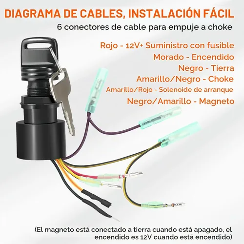Vista 5 de 87-17009A5 87-17009A2 Reemplazo del interruptor de encendido de barco para Mercury Mariner, caja de control de motor fuera de borda, interruptor