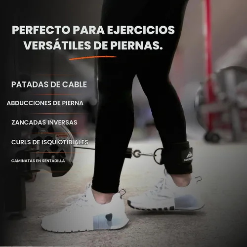 Vista 3 de Gym Ankle Straps for Cable Machine Par negro