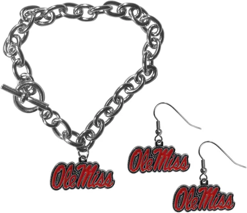 Vista 26 de Siskiyou Sports NCAA unisex-adult Chain Bracelet and Dangle Earring Set