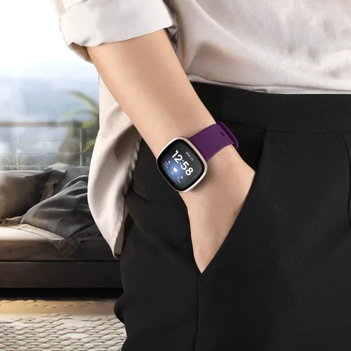 Vista 8 de Getino Compatible con correas Fitbit Sense, Fitbit Versa 3, bandas para mujeres y hombres, accesorios de silicona deportiva de repuesto suave e