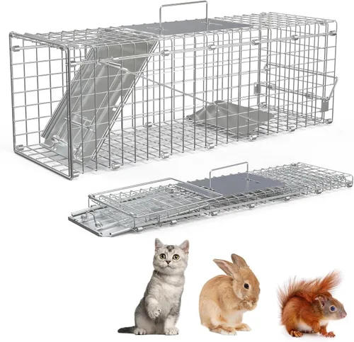Vista 9 de Trampa plegable para animales vivos, resistente y humanitaria