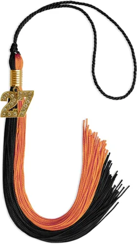 Vista 93 de Endea Graduation Borla de doble color con dije dorado (negro/oro brillante, 2022)