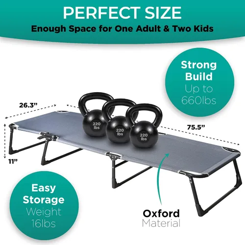 Vista 4 de ZONETECH Colchón plegable para cuna y almohadilla de 4 posiciones ajustable, portátil, calidad premium para adultos y niños, perfecto para camping