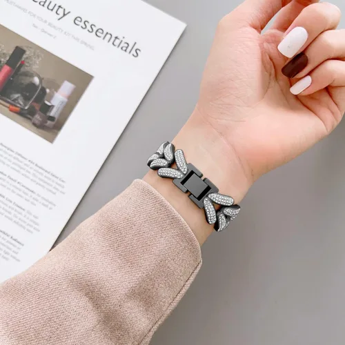 Vista 2 de Juntan Correas brillantes compatibles con Apple Watch de 1.496 pulgadas, 1.575 pulgadas, 1.614 pulgadas, 1.654 pulgadas, 1.732 pulgadas, 1.772
