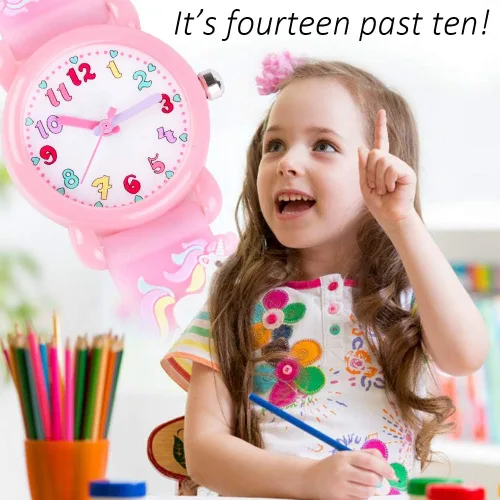 Vista 5 de Venhoo Reloj de pulsera de silicona impermeable para niños de 3 a 10 años con diseño de dibujos animados en 3D