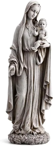 Vista 3 de Avalon Gallery Escultura al aire libre - Colección Marian Garden Estatua católica para el hogar o la iglesia, 24.5 pulgadas de alto, María Reina