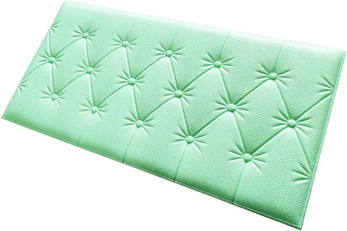 Vista 8 de Paneles de pared de espuma autoadhesivos 3D, 23.6 x 11.8 pulgadas, decoración de revestimiento de cuero, anti-colisión, cojín suave para cubrir Azul