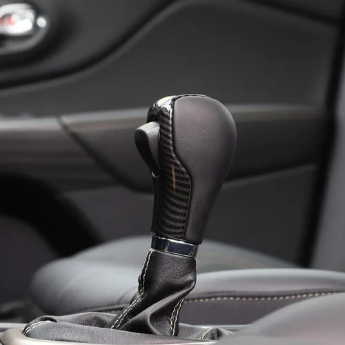 Vista 5 de JeCar Cubierta de Perilla de Cambio para Jeep Cherokee 2014-2018, Accesorios Interiores de Fibra de Carbono