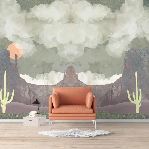 Vista 14 de SIGNFORD - Mural de pared de estilo nórdico con papel tapiz de paisaje natural extraíble para dormitorio o sala de estar.