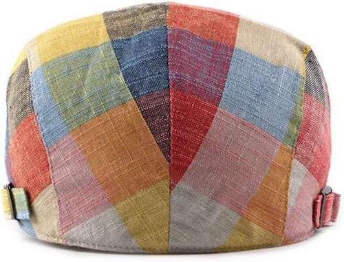 Vista 5 de Paquete de 2 sombreros de Newsboy para hombre, gorra plana, ajustable, a cuadros, hiedra, Gatsby, cabbie, conducción, golf, boina