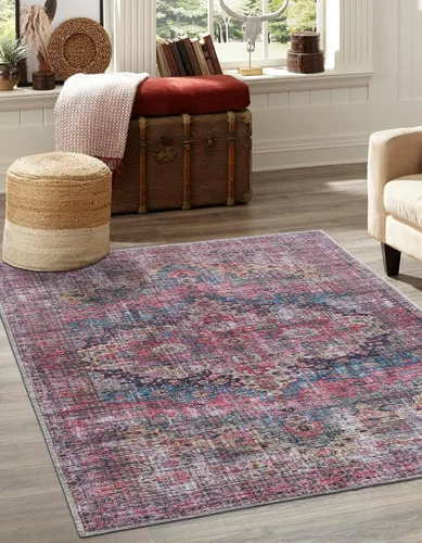 Vista 8 de Unique Loom Mangata Collection - Alfombra de área - Mary (rectangular 2' 0" x 3' 0", azul/negro)