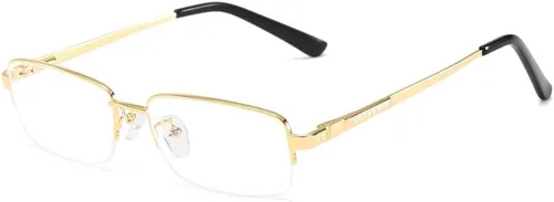 Vista 12 de Half Rimless Metal Eyewear Frames Blue Light Blocking Transparent Lens Business Glasses