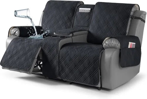 Vista 18 de TAOCOCO - Funda impermeable para sofá biplaza reclinable con consola central, 2 plazas