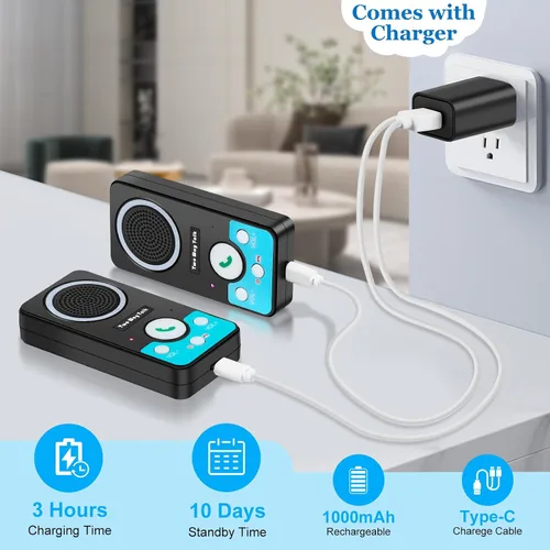Vista 5 de Intercomunicadores inalámbricos para el hogar, sistema de intercomunicación inalámbrica de audio bidireccional manos libres de largo alcance, 4