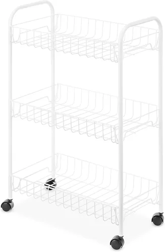 Vista 14 de Carrito con ruedas con 3 estantes para almacenar utensilios para hacer la colada, de Whitmor