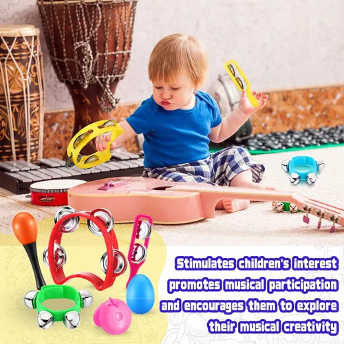 Vista 7 de Silipull Juego de instrumentos musicales Shaker de 72 piezas para niños