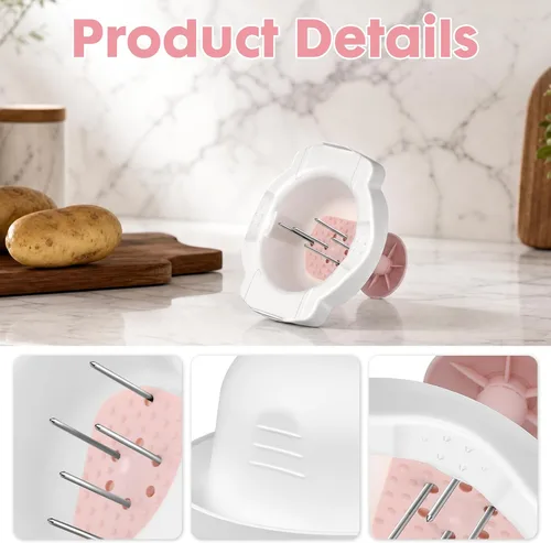 Vista 4 de Kichvoe Pink Mandoline Slicer Guard Mandolin Hand Guard Safety Protector