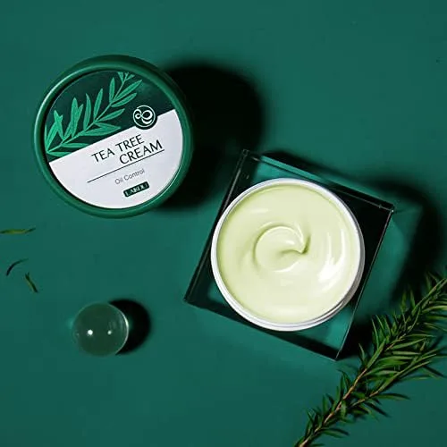 Vista 8 de AKARY Crema facial con aceite de árbol de té para piel grasa, hidratante facial extra calmante y nutritiva, no grasa, reparación suave para piel
