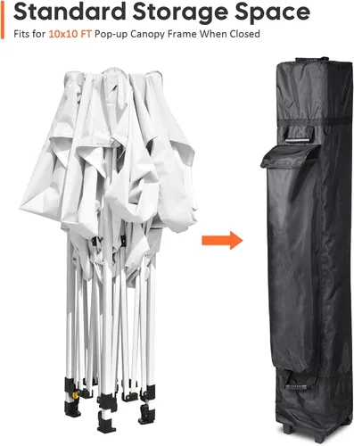 Vista 3 de Instahibit Bolsa enrollable universal con asas para toldo desplegable de 10 x 10 pulgadas, bolsa de transporte resistente para ruedas, 1680D