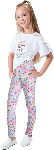 Vista 7 de LUOUSE - Leggings elásticos para niñas, pantalones deportivos para niños, longitud al tobillo, 3 paquetes de 4 a 13 años