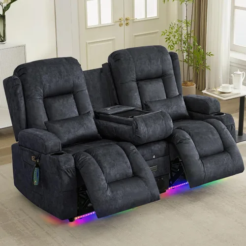 Vista 33 de URRED Wall Hugger Power - Sofá reclinable con masaje y calor, color beige