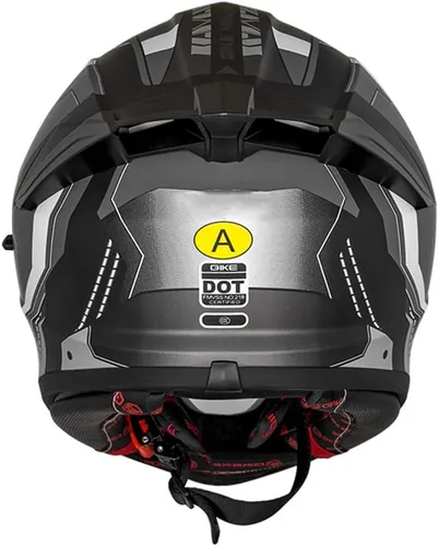 Vista 4 de Cascos de cara completa para hombre, color negro, para motocicleta, Street Bike Racing ATV con visera única, casco ligero retro de motocicleta