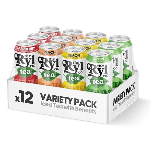 Vista 18 de Ryl Té Helado, Té Cítrico Verde, Súper Mezcla Antioxidante, Sin Azúcar, Bajo en Carbohidratos, Cero Calorías - 16.0 Fl Oz (Paquete de 12)
