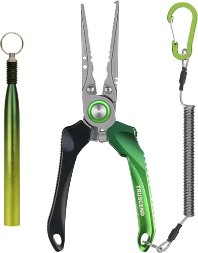 Vista 17 de TRUSCEND Easy Use Lockable Fishing Pliers with Tungsten Carbide Cutter, Innovative Ergonomic Handy Handle, Saltwater Corrosion Resistant Teflon