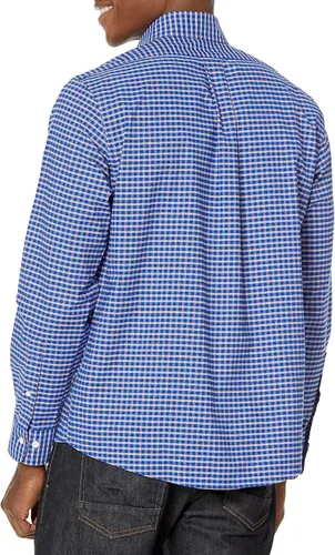 Vista 2 de Brooks Brothers Camisa Deportiva de Manga Larga sin Planchar con Botón para Hombre Azul brillante