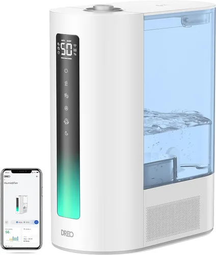 Vista 12 de Dreo - Humidificador de 6L para dormitorio, rociada inteligente cálida y fría para habitación grande, tiempo de funcionamiento silencioso de 60