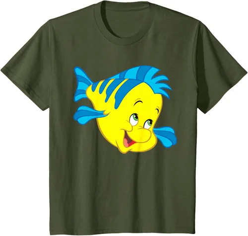 Vista 10 de Disney Camiseta de disfraz de cara grande de la Sirenita Flounder Sidekick