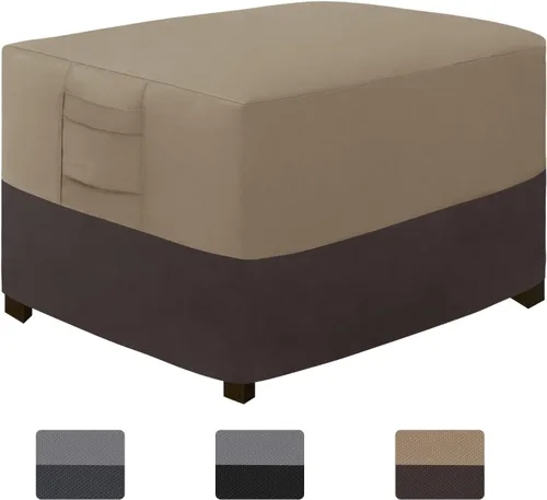 Vista 17 de Easy-Going Funda otomana para exteriores, funda impermeable para otomana de patio, funda resistente para muebles de exterior con asas acolchadas