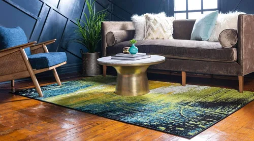 Vista 2 de Unique Loom colección Lyon - Alfombra abstracta y moderna