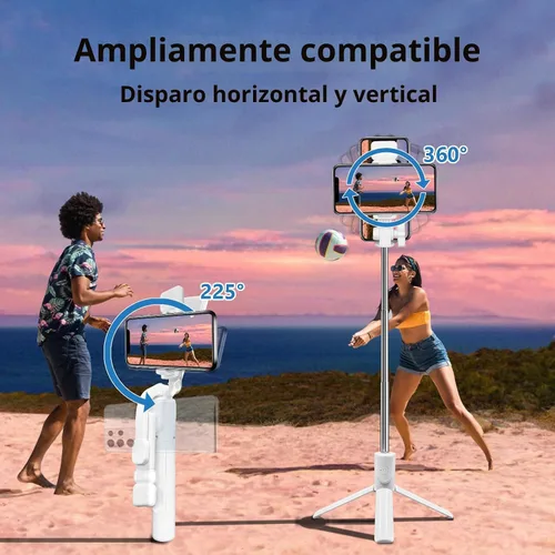 Vista 6 de Trípode para Selfie, Trípode Retráctil de 40 Pulgadas para iPhone con Control Remoto Inalámbrico y Luz, Trípodes Portátiles para Teléfono
