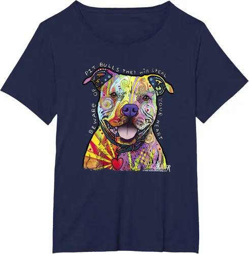Vista 17 de Beware Of Pit Bulls, Dean Russo Pitbull Original - Camiseta para amantes de los perros, Negro