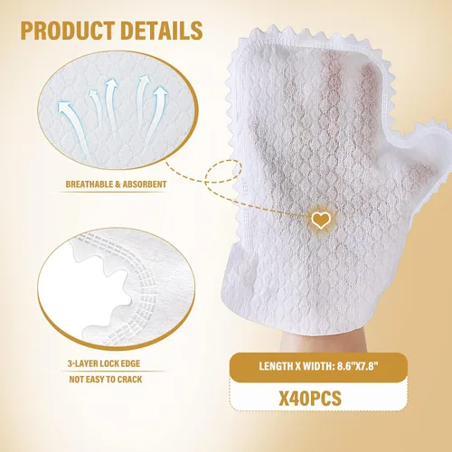 Vista 3 de 40 guantes para lavar platos no tejidos, toallas de limpieza para zapatos, polvo, paño suave, guantes de limpieza para limpieza, bolsa de zapatos
