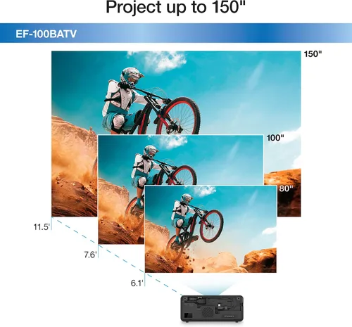 Vista 3 de Epson Proyector láser de transmisión inteligente EF-100 con Android TV - Negro