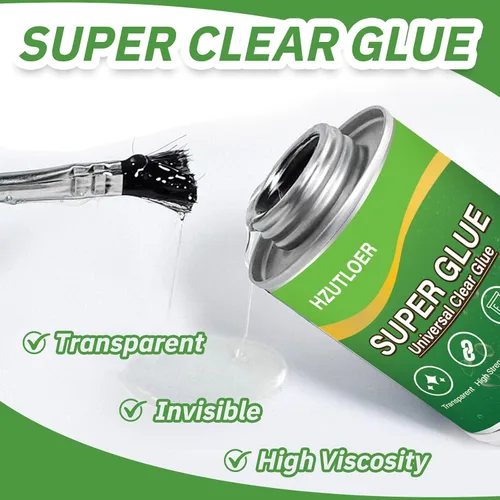 Vista 7 de Super Glue, pegamento transparente con pincel, adhesivo fuerte multiusos de 4 oz, pegamento super instantáneo multiusos para madera, cerámica