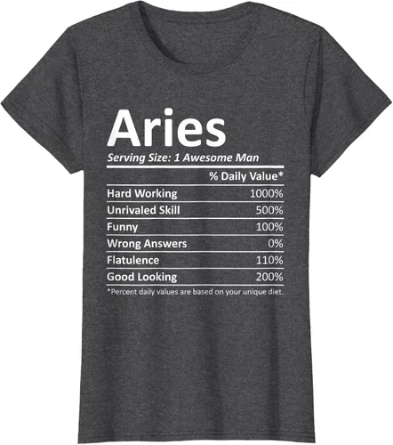 Vista 6 de ARIES Nutrition - Camiseta divertida de regalo con nombre personalizado para cumpleaños, Negro, S