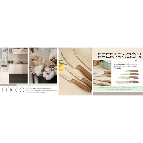 Vista 5 de Cuchillo Chef Quid Cocco Marrón Metal 15 cm (Pack 12x)